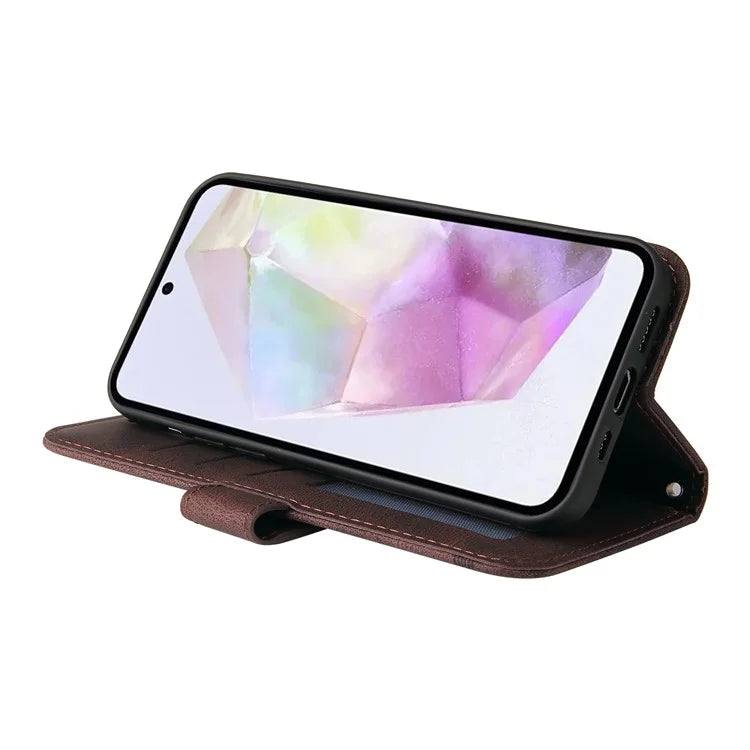 For Samsung Galaxy M35 5G Case PU Leather Phone Cover Wallet Stand View