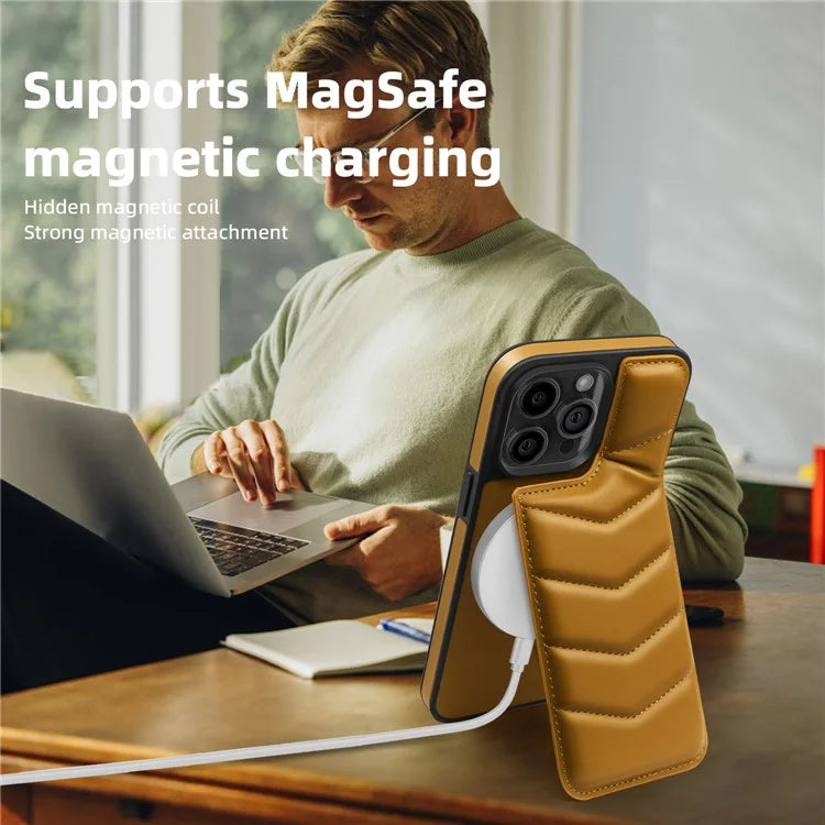 For iPhone 14 Pro Max Case Compatible with MagSafe RFID Blocking Card Slot Leather Back Cover