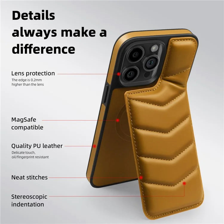 For iPhone 14 Pro Max Case Compatible with MagSafe RFID Blocking Card Slot Leather Back Cover