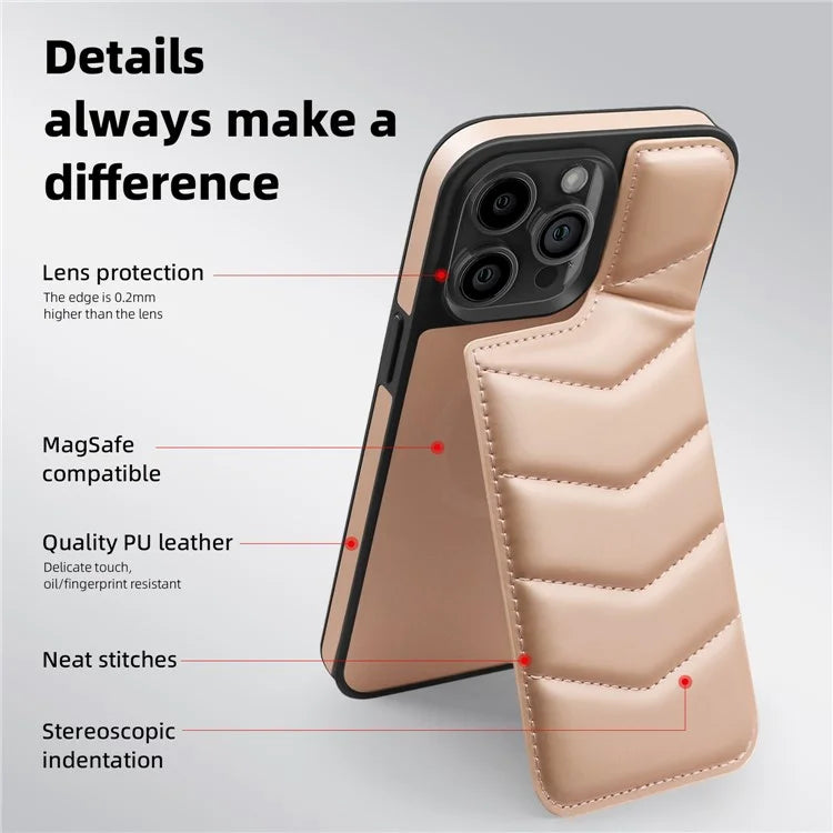 For iPhone 14 Pro Max Case Compatible with MagSafe RFID Blocking Card Slot Leather Back Cover