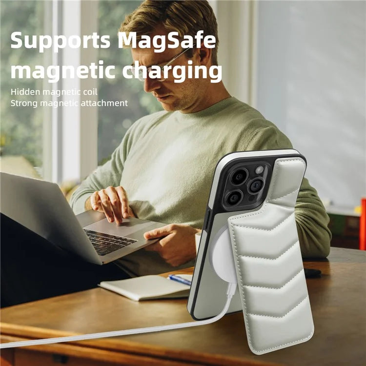 For iPhone 14 Pro Max Case Compatible with MagSafe RFID Blocking Card Slot Leather Back Cover