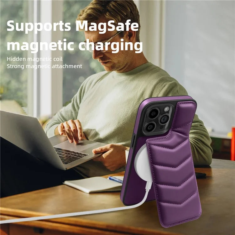 For iPhone 14 Pro Max Case Compatible with MagSafe RFID Blocking Card Slot Leather Back Cover