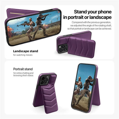For iPhone 14 Pro Max Case Compatible with MagSafe RFID Blocking Card Slot Leather Back Cover
