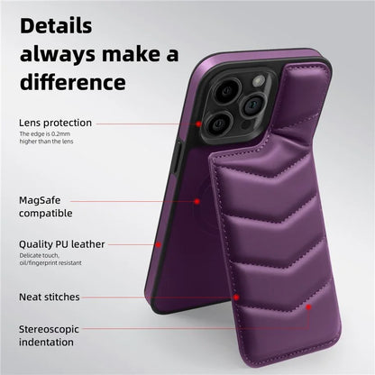 For iPhone 14 Pro Max Case Compatible with MagSafe RFID Blocking Card Slot Leather Back Cover