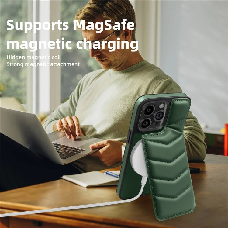For iPhone 14 Pro Max Case Compatible with MagSafe RFID Blocking Card Slot Leather Back Cover