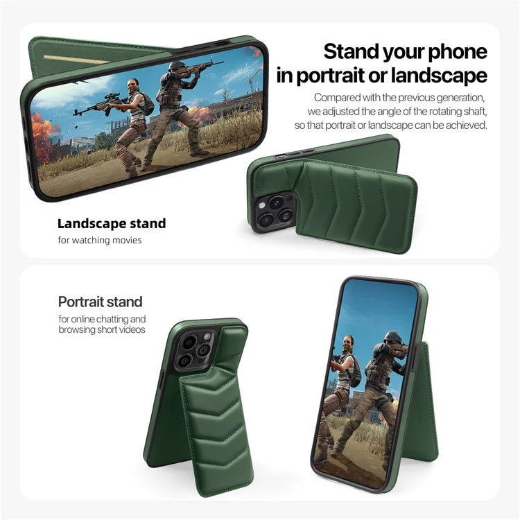 For iPhone 14 Pro Max Case Compatible with MagSafe RFID Blocking Card Slot Leather Back Cover