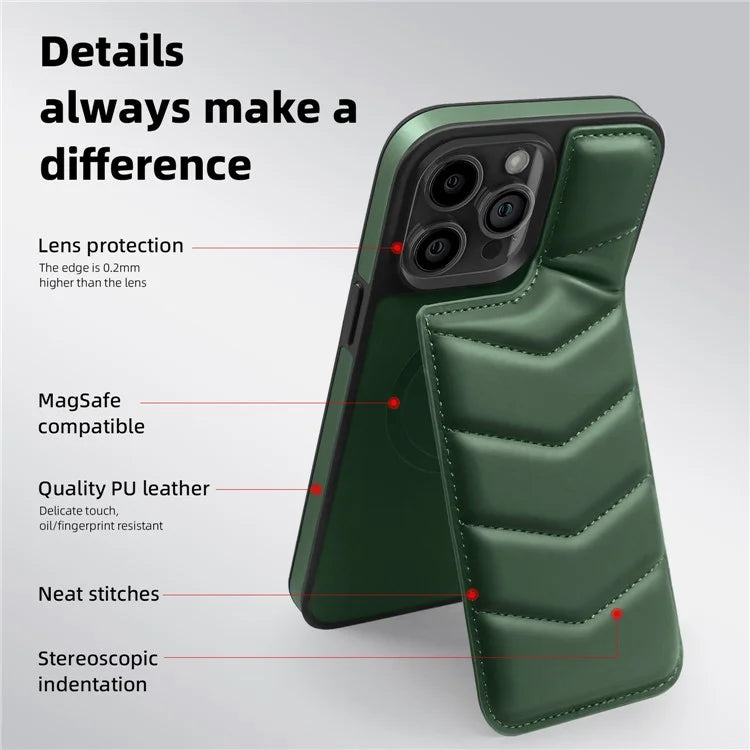 For iPhone 14 Pro Max Case Compatible with MagSafe RFID Blocking Card Slot Leather Back Cover
