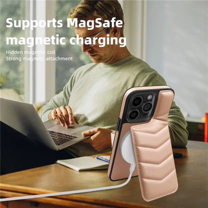 For iPhone 14 Pro Case Compatible with MagSafe RFID Blocking Card Slot Leather Back Cover