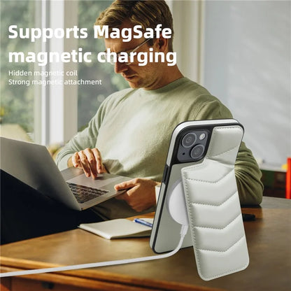 For iPhone 14 Case Case Compatible with MagSafe RFID Blocking Card Slot Leather Back Cover