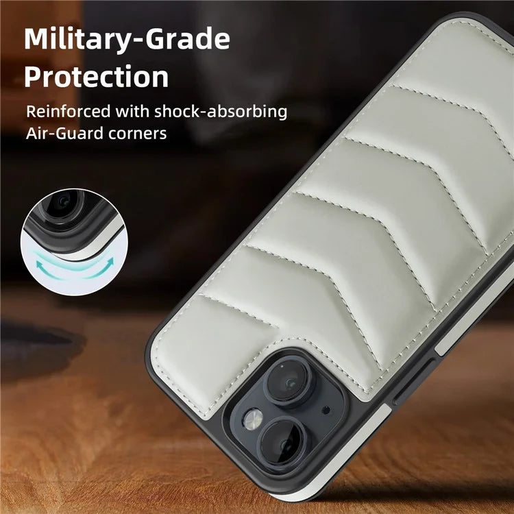 For iPhone 14 Case Case Compatible with MagSafe RFID Blocking Card Slot Leather Back Cover