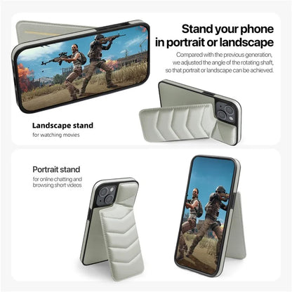 For iPhone 14 Case Case Compatible with MagSafe RFID Blocking Card Slot Leather Back Cover