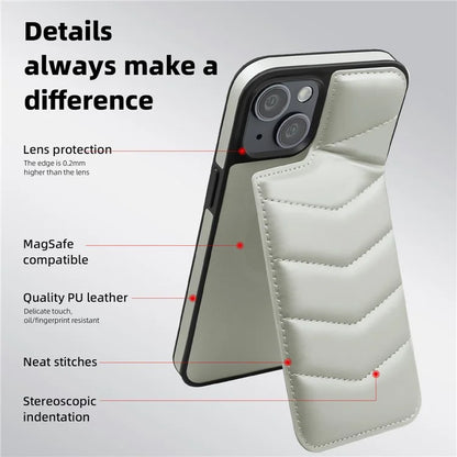 For iPhone 14 Case Case Compatible with MagSafe RFID Blocking Card Slot Leather Back Cover