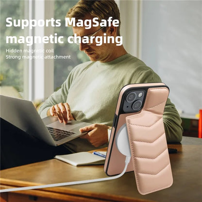 For iPhone 14 Case Case Compatible with MagSafe RFID Blocking Card Slot Leather Back Cover