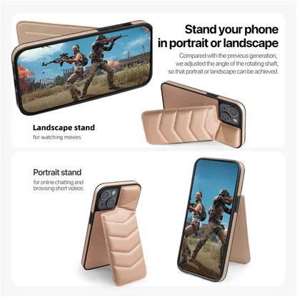 For iPhone 14 Case Case Compatible with MagSafe RFID Blocking Card Slot Leather Back Cover