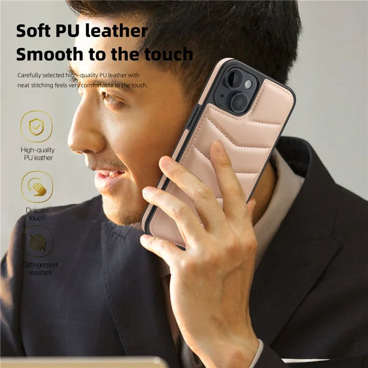 For iPhone 14 Case Case Compatible with MagSafe RFID Blocking Card Slot Leather Back Cover