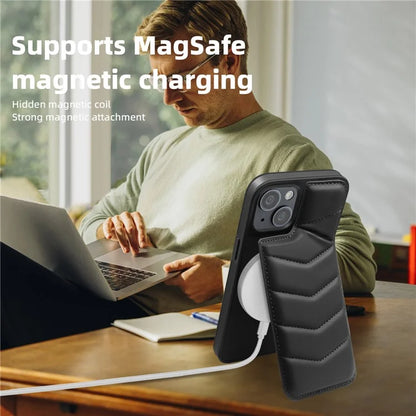 For iPhone 14 Case Case Compatible with MagSafe RFID Blocking Card Slot Leather Back Cover