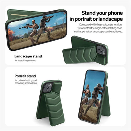 For iPhone 14 Case Case Compatible with MagSafe RFID Blocking Card Slot Leather Back Cover