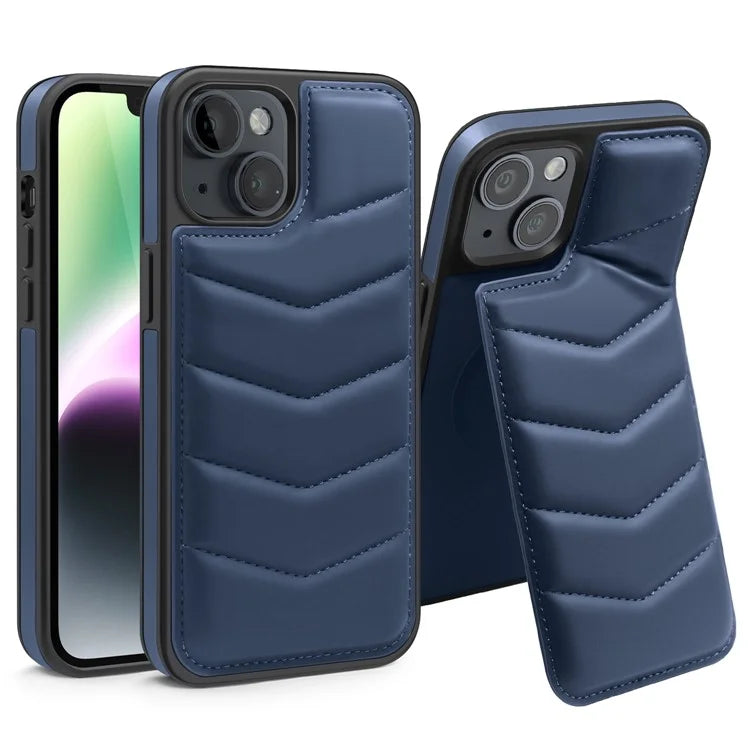 For iPhone 14 Case Case Compatible with MagSafe RFID Blocking Card Slot Leather Back Cover