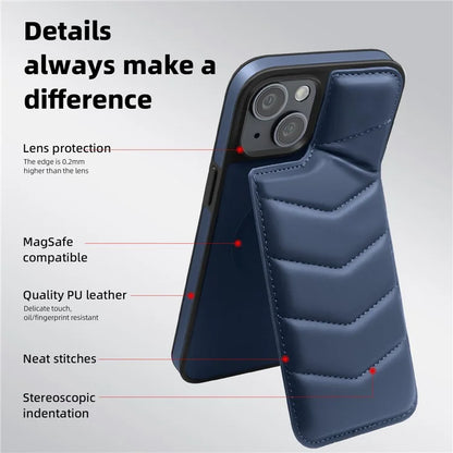 For iPhone 14 Case Case Compatible with MagSafe RFID Blocking Card Slot Leather Back Cover
