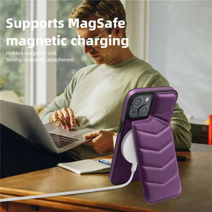 For iPhone 14 Case Case Compatible with MagSafe RFID Blocking Card Slot Leather Back Cover