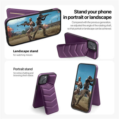 For iPhone 14 Case Case Compatible with MagSafe RFID Blocking Card Slot Leather Back Cover