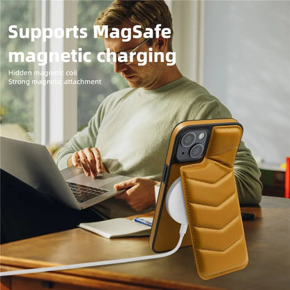 For iPhone 14 Case Case Compatible with MagSafe RFID Blocking Card Slot Leather Back Cover