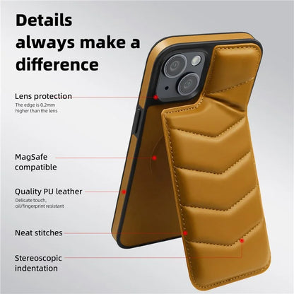 For iPhone 14 Case Case Compatible with MagSafe RFID Blocking Card Slot Leather Back Cover