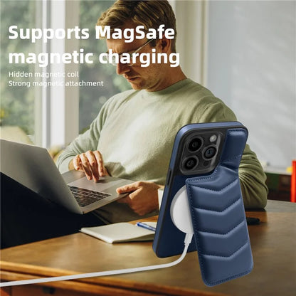 For iPhone 15 Pro Case Compatible with MagSafe RFID Blocking Card Slot Leather Back Cover