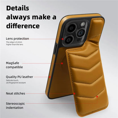 For iPhone 15 Pro Case Compatible with MagSafe RFID Blocking Card Slot Leather Back Cover