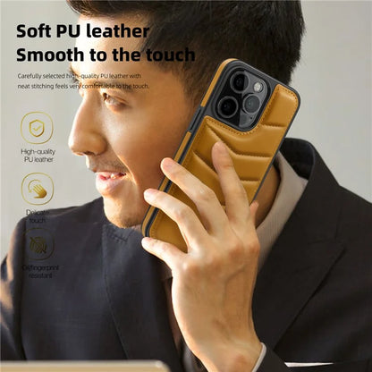For iPhone 15 Pro Case Compatible with MagSafe RFID Blocking Card Slot Leather Back Cover