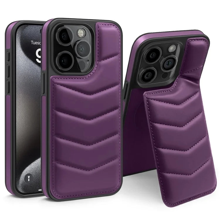 For iPhone 15 Pro Case Compatible with MagSafe RFID Blocking Card Slot Leather Back Cover