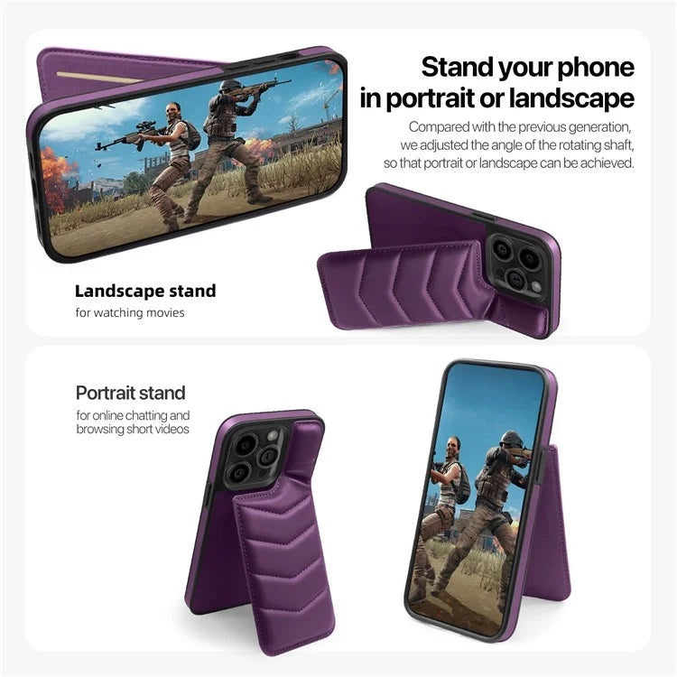 For iPhone 15 Pro Case Compatible with MagSafe RFID Blocking Card Slot Leather Back Cover