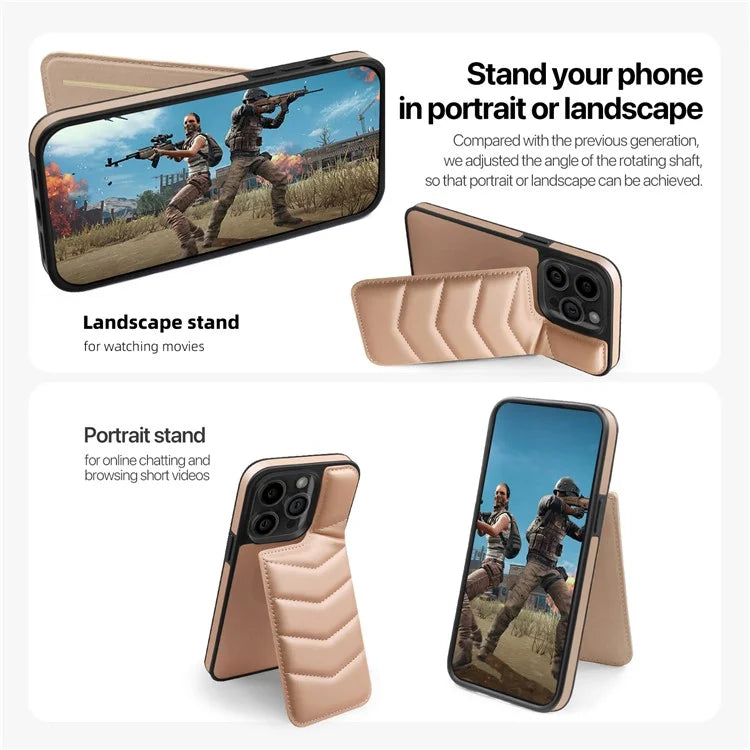 For iPhone 15 Pro Case Compatible with MagSafe RFID Blocking Card Slot Leather Back Cover