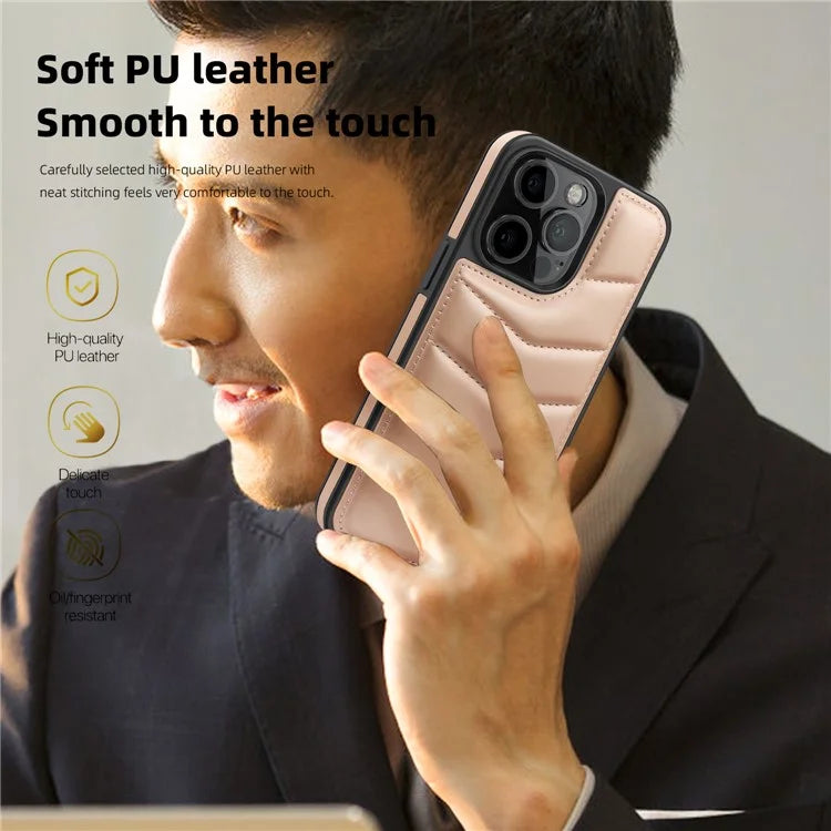 For iPhone 15 Pro Case Compatible with MagSafe RFID Blocking Card Slot Leather Back Cover