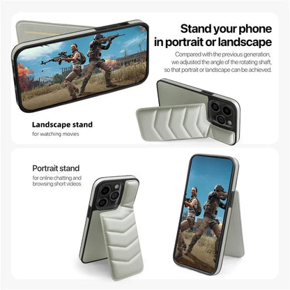 For iPhone 15 Pro Case Compatible with MagSafe RFID Blocking Card Slot Leather Back Cover