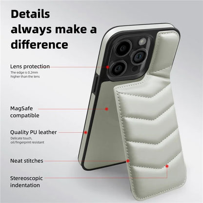 For iPhone 15 Pro Case Compatible with MagSafe RFID Blocking Card Slot Leather Back Cover