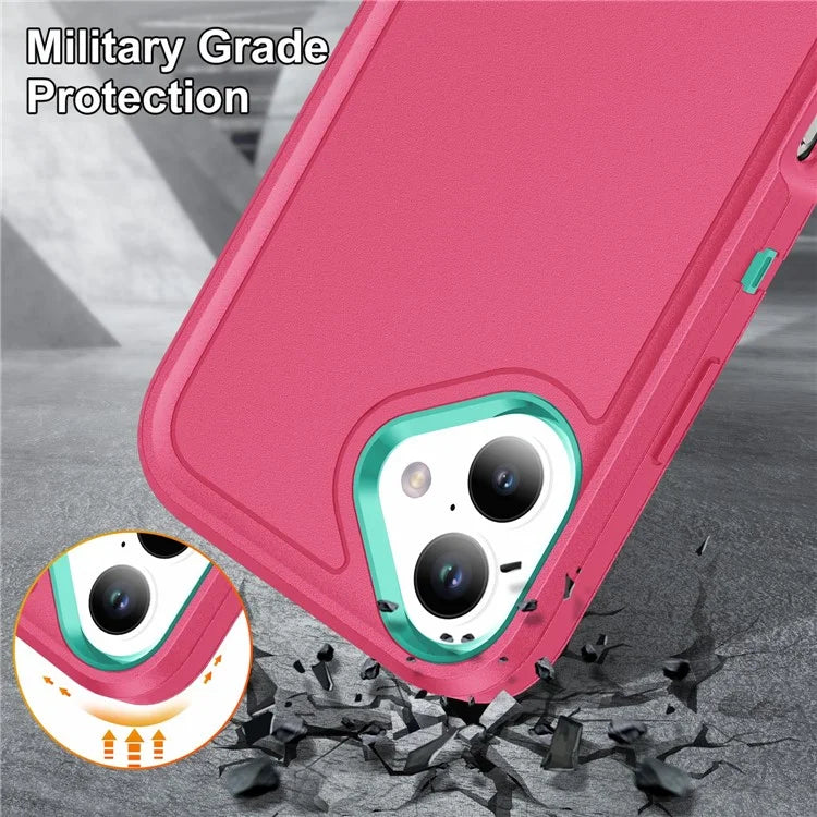 For iPhone 16 Case PC+Silicone+EVA Kickstand Drop-Proof Phone Cover