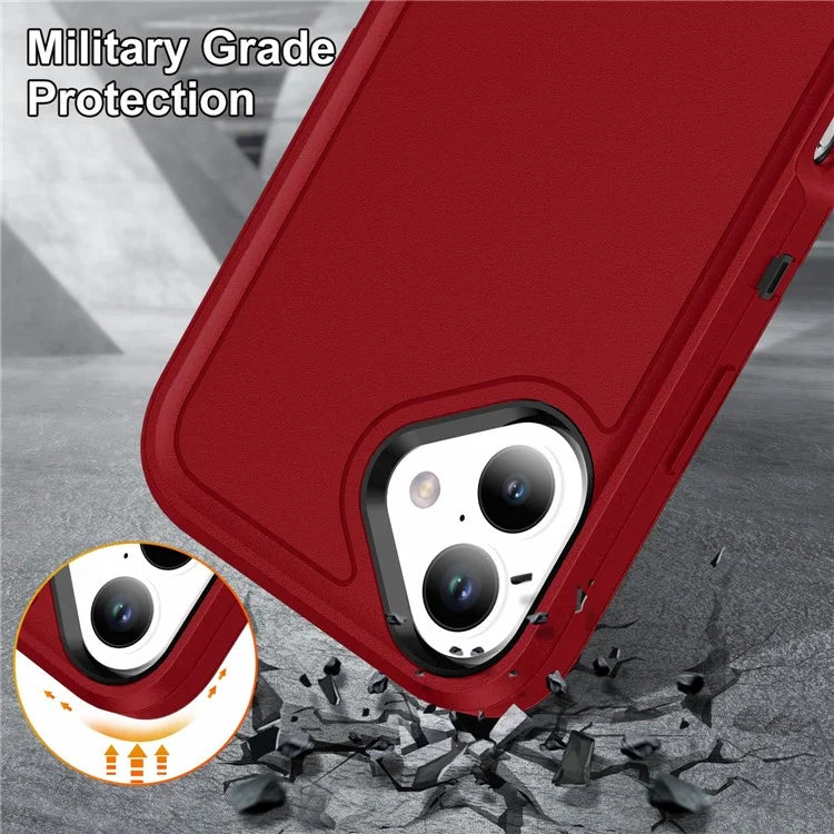 For iPhone 16 Case PC+Silicone+EVA Kickstand Drop-Proof Phone Cover