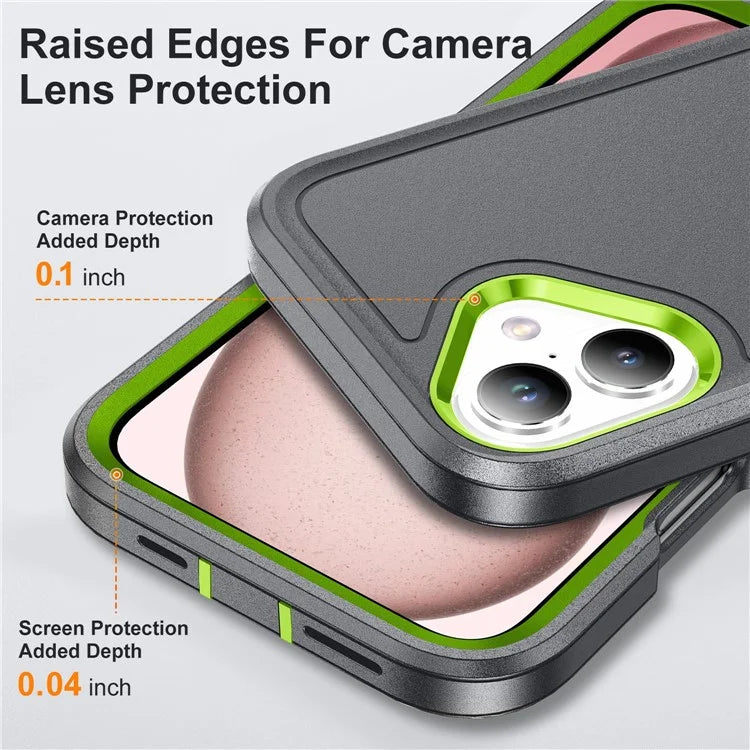 For iPhone 16 Case PC+Silicone+EVA Kickstand Drop-Proof Phone Cover