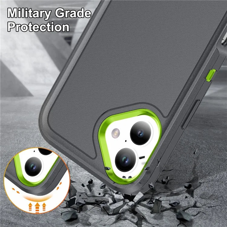 For iPhone 16 Case PC+Silicone+EVA Kickstand Drop-Proof Phone Cover
