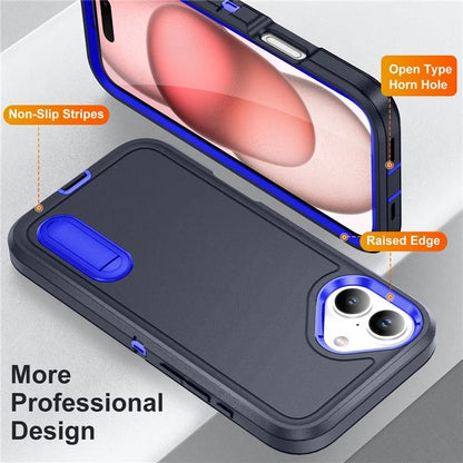 For iPhone 16 Case PC+Silicone+EVA Kickstand Drop-Proof Phone Cover