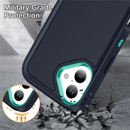 For iPhone 16 Case PC+Silicone+EVA Kickstand Drop-Proof Phone Cover