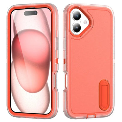 For iPhone 16 Case PC+Silicone+EVA Kickstand Drop-Proof Phone Cover