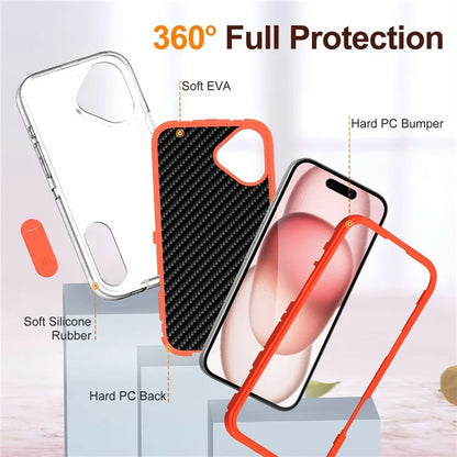 For iPhone 16 Case PC+Silicone+EVA Kickstand Drop-Proof Phone Cover