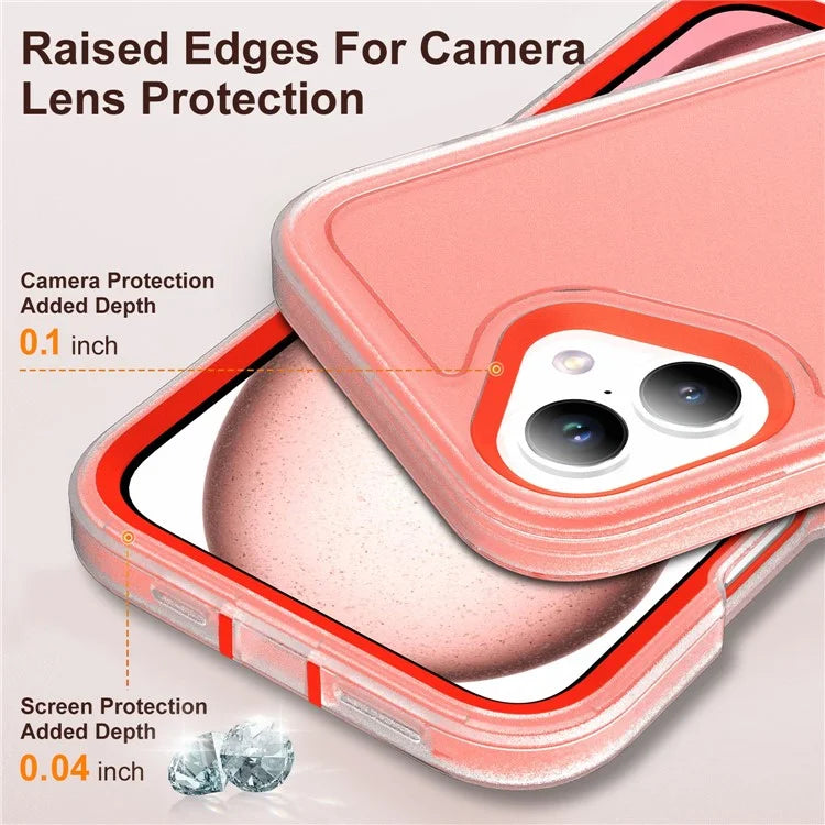 For iPhone 16 Case PC+Silicone+EVA Kickstand Drop-Proof Phone Cover