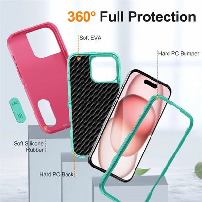 For iPhone 16 Pro Max Case Kickstand Shockproof PC+Silicone+EVA Phone Cover