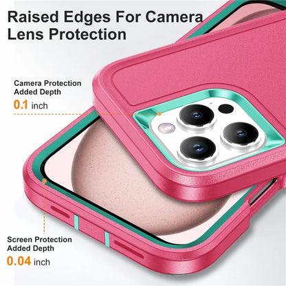 For iPhone 16 Pro Max Case Kickstand Shockproof PC+Silicone+EVA Phone Cover