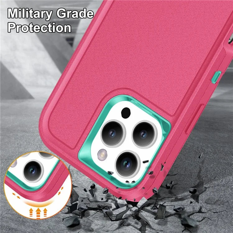 For iPhone 16 Pro Max Case Kickstand Shockproof PC+Silicone+EVA Phone Cover