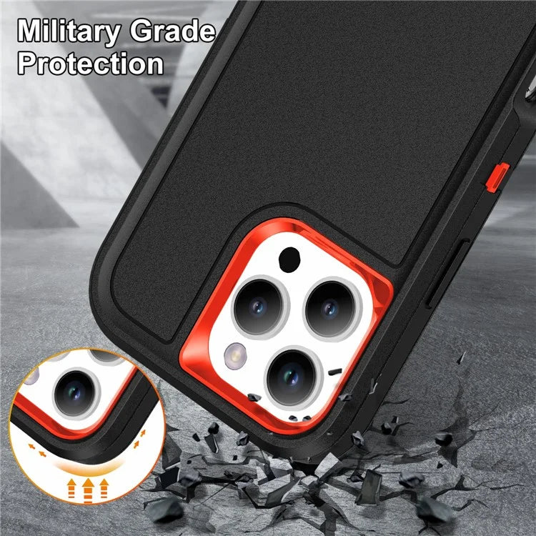 For iPhone 16 Pro Max Case Kickstand Shockproof PC+Silicone+EVA Phone Cover