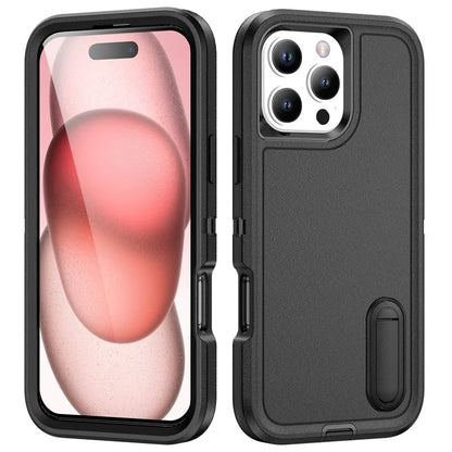 For iPhone 16 Pro Max Case Kickstand Shockproof PC+Silicone+EVA Phone Cover